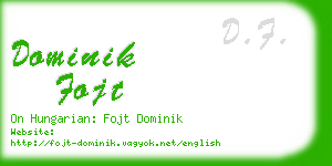 dominik fojt business card